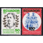 Ecuador 1135/36 1988 Cº Inmolación Luis Vargas Torres Military MNH 