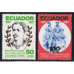 Ecuador 1135/36 1988 Cº Inmolación Luis Vargas Torres Military MNH Ecuador 1135/36 1988 Cº Inmolación Luis Vargas Torres Military MNH