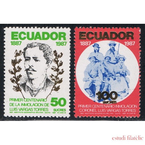 Ecuador 1135/36 1988 Cº Inmolación Luis Vargas Torres Military MNH 