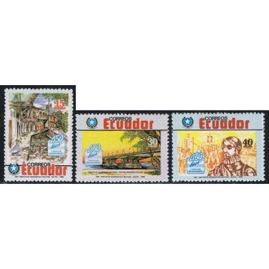 Ecuador 1137/39 1988 450 Aniv Fundación Guayaquil Puente Bridge MNH Ecuador 1137/39 1988 450 Aniv Fundación Guayaquil Puente Bridge MNH