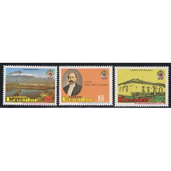 Ecuador 1142/44 Cº Muerte Pedro Moncayo Lago Yaguarcocha MNH Ecuador 1142/44 Cº Muerte Pedro Moncayo Lago Yaguarcocha MNH