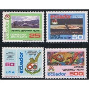 Ecuador 1154/57 1988 60 Aniv. Instituto Geográfico Militar MNH