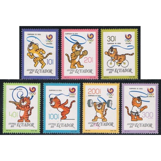 Ecuador 1163/69 1989 Juegos olímpicos Olympic Games Seul MNH