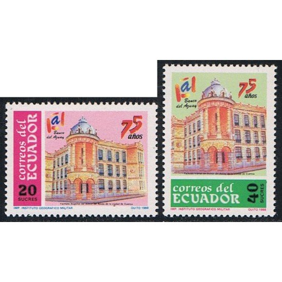 Ecuador 1170/71 1989 75 Aniv. Banco Azuay MNH