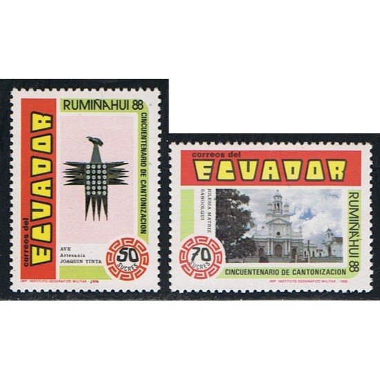 Ecuador 1172/73 1989 Cent Canonización Ruminahui Bird Religion MNH Ecuador 1172/73 1989 Cent Canonización Ruminahui Bird Religion MNH
