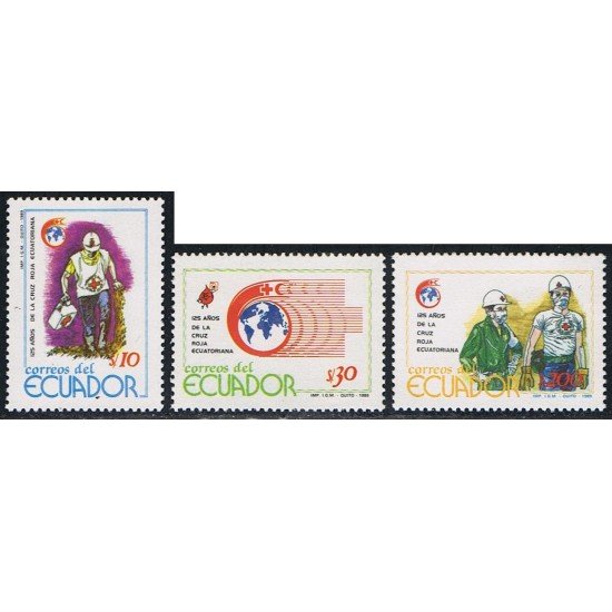 Ecuador 1189/91 1989 125 Aniv. Cruz Roja Red Cross MNH Ecuador 1189/91 1989 125 Aniv. Cruz Roja Red Cross MNH