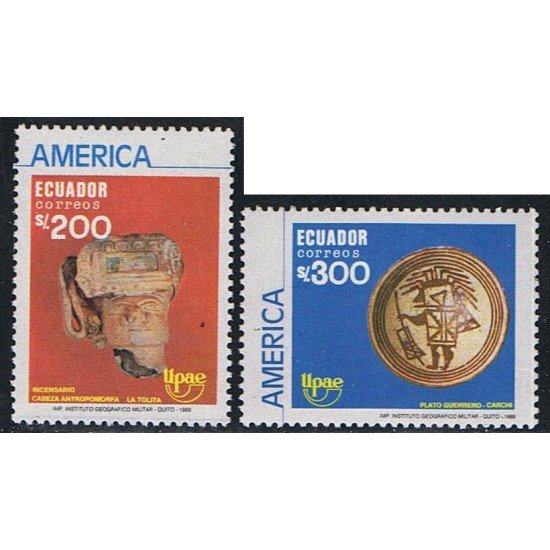 Ecuador 1195/96 1990 Upaep Arte precolombino MNH Ecuador 1195/96 1990 Upaep Arte precolombino MNH