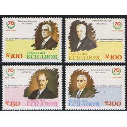 Ecuador 1197/1200 1990 70 Aniv. Cámara Comercio Cuenca Jaramillo MNH Ecuador 1197/1200 1990 70 Aniv. Cámara Comercio Cuenca Jaramillo MNH
