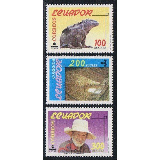 Ecuador 1209/11 1990 Turismo Islas Galápagos Iguana Fauna MNH Ecuador 1209/11 1990 Turismo Islas Galápagos Iguana Fauna MNH