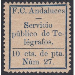España Spain Telégrafos Particulares 6 1883 Ferrocarriles Andaluces MH España Spain Telégrafos Particulares 6 1883 Ferrocarriles Andaluces MH