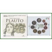 Italia  2016 Cartera Oficial Monedas € euros + 2 euros conm. Tito Maccio Plauto 