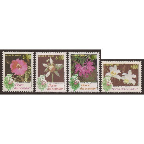 Ecuador 1216/19 1990 Flores Flora Flower Blakea Loasa Cattleya Sobralia MNH Ecuador 1216/19 1990 Flores Flora Flower Blakea Loasa Cattleya Sobralia MNH