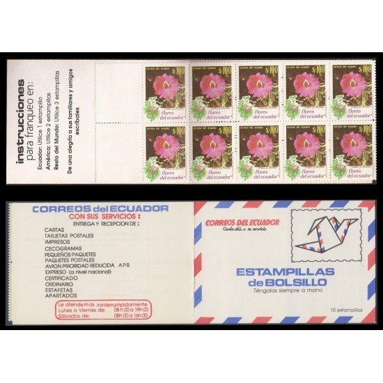 Ecuador C-1216 1990 carnet booklet Flores Flora Flower Blakea MNH Ecuador C-1216 1990 carnet booklet Flores Flora Flower Blakea MNH