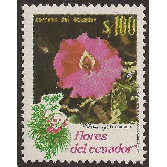 Ecuador 1216a 1990 Variedad Variety color Flores Flora Flower Blakea MNH Ecuador 1216a 1990 Variedad Variety color Flores Flora Flower Blakea MNH