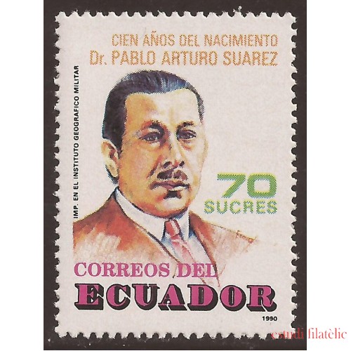 Ecuador 1227 1991 Cº Nacimiento Pablo Arturo Suárez MNH