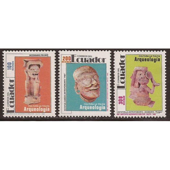 Ecuador 1228/30 1991 arqueología archeology precolombina MNH Ecuador 1228/30 1991 arqueología archeology precolombina MNH