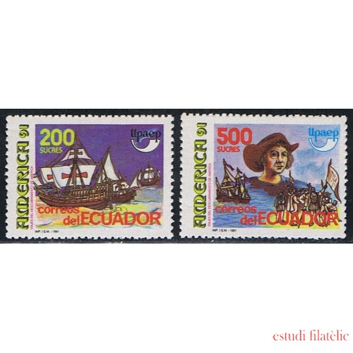 Ecuador 1231/32 1991 UPAEP Colon Columbus Carabela barco MNH 