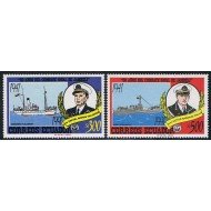 Ecuador 1248/49 1992 50 Aniversario Batalla Naval Jambeli barco ship MNH