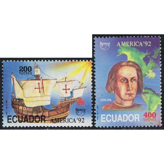 Ecuador 1252/53 1992 UPAEP Colon Columbus Barco ship MNH Ecuador 1252/53 1992 UPAEP Colon Columbus Barco ship MNH