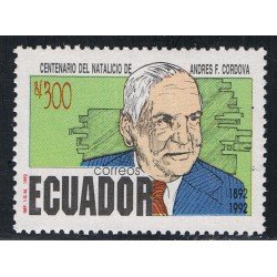 Ecuador 1255 1992 Cº Nacimiento Andrés F. Cordova MNH Ecuador 1255 1992 Cº Nacimiento Andrés F. Cordova MNH