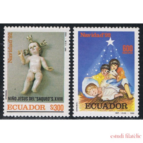 Ecuador 1257/58 1992 Navidad Christmas Fauna  MNH 