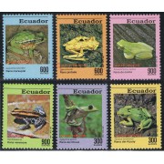 Ecuador 1260/65 1993 Fauna Rana Frog Agalchnis Atelopus Hyla MNH