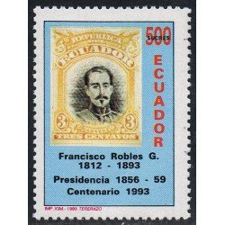 Ecuador 1267 1993 Cº Muerte Francisco Robles MNH Ecuador 1267 1993 Cº Muerte Francisco Robles MNH