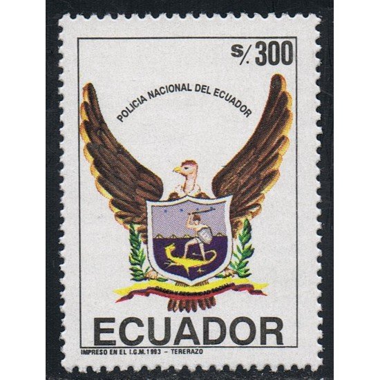 Ecuador 1268 1993 Homenaje Policía Nacional Fauna Dragón MNH Ecuador 1268 1993 Homenaje Policía Nacional Fauna Dragón MNH