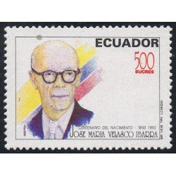Ecuador 1269 1993 Cº Nacimiento Presidente José María Velasco Ibarra MNH Ecuador 1269 1993 Cº Nacimiento Presidente José María Velasco Ibarra MNH