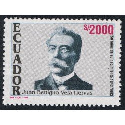 Ecuador 1278 1993 150 Aniver. Nacimiento Juan Benigno Vela Hervás Ecuador 1278 1993 150 Aniver. Nacimiento Juan Benigno Vela Hervás