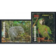 Ecuador 1284/85 1993 UPAEP Fauna Dinomys Ara Severa Bird  MNH 