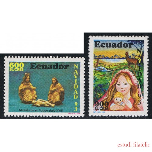 Ecuador 1287/88 1993 Navidad Christmas Fauna MNH