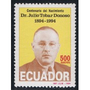 Ecuador 1291 1993 Cº Nacimiento Julio Tobar Donoso MNH