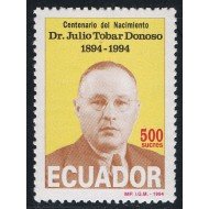 Ecuador 1291 1993 Cº Nacimiento Julio Tobar Donoso MNH