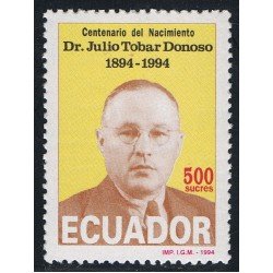 Ecuador 1291 1993 Cº Nacimiento Julio Tobar Donoso MNH Ecuador 1291 1993 Cº Nacimiento Julio Tobar Donoso MNH