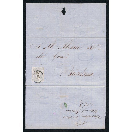 España Carta Nº 106b Barcelona 1870 VARIEDAD RARA España Carta Nº 106b Barcelona 1870 VARIEDAD RARA