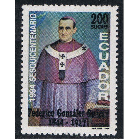 Ecuador 1299 1994 150 Aniv. Muerte Federico González Suárez Religion MNH Ecuador 1299 1994 150 Aniv. Muerte Federico González Suárez Religion MNH