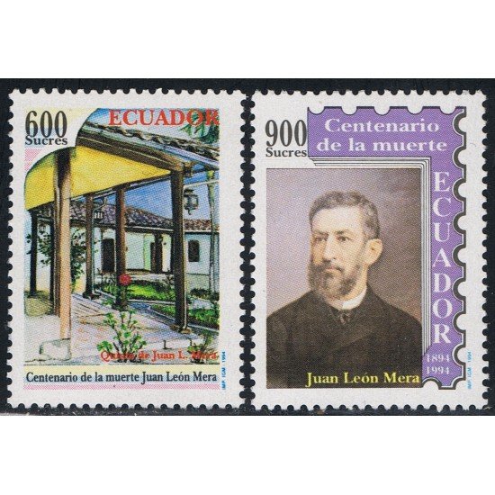 Ecuador 1312/13 1994 Cº Muerte Juan Leon Mera MNH