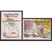 Ecuador 1316/17 1994 UPAEP Transporte Postal Avion 