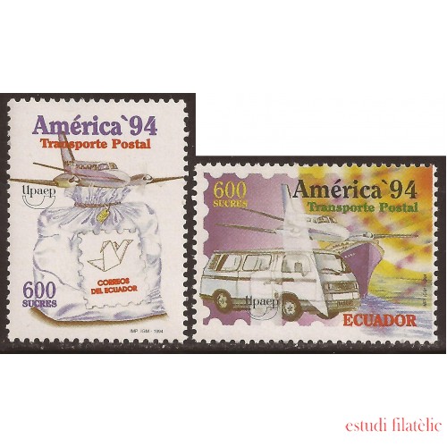 Ecuador 1316/17 1994 UPAEP Transporte Postal Avion 