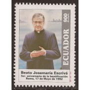 Ecuador 1321 1995  Tercer aniv. Beatificación Josémaría Escrivá Religion MNH