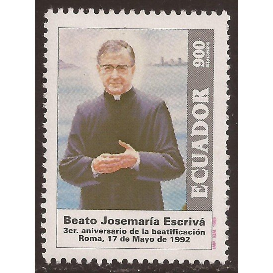 Ecuador 1321 1995 Tercer aniv. Beatificación Josémaría Escrivá Religion MNH Ecuador 1321 1995 Tercer aniv. Beatificación Josémaría Escrivá Religion MNH