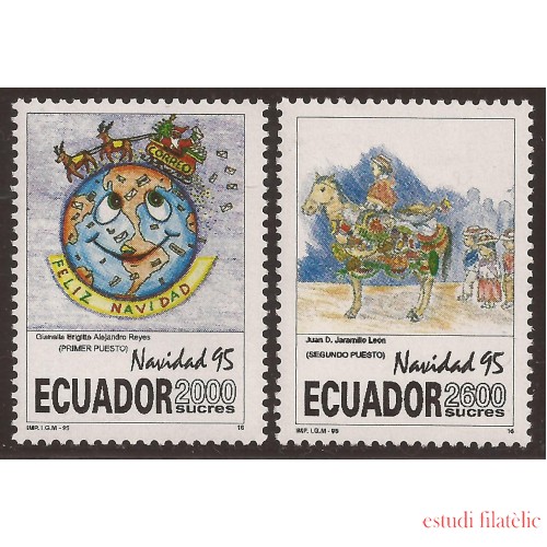 Ecuador 1335/36 1995 Navidad Christmas Fauna Caballo Horse MNH