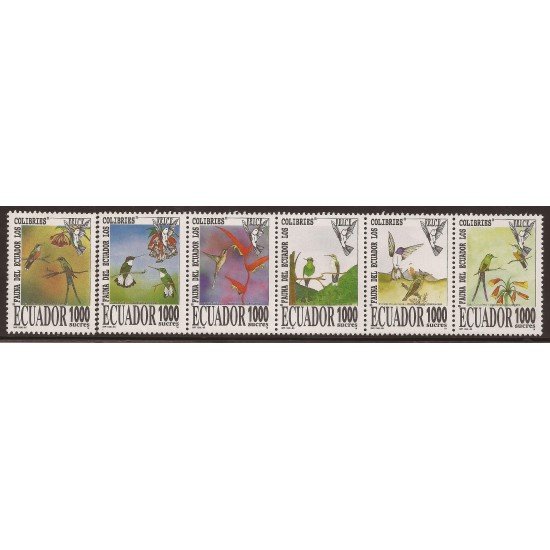 Ecuador 1339/44 1996 Fauna Colibric pájaros bird MNH Ecuador 1339/44 1996 Fauna Colibric pájaros bird MNH