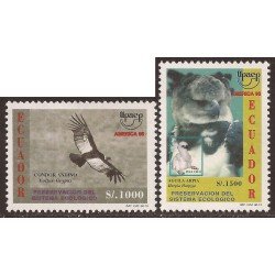 Ecuador 1344A/B 1996 UPAEP Fauna Condor bird Águila MNH Ecuador 1344A/B 1996 UPAEP Fauna Condor bird Águila MNH