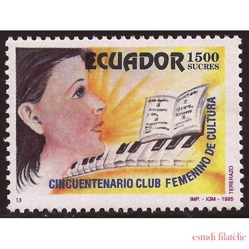 Ecuador 1345 1995 1996 50 Aniversario Club Cultura de la mujer MNH 