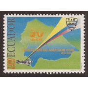 Ecuador 1357 1996 50 Aniversario Aviación Civil Avión MNH 