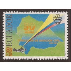 Ecuador 1357 1996 50 Aniversario Aviación Civil Avión MNH Ecuador 1357 1996 50 Aniversario Aviación Civil Avión MNH