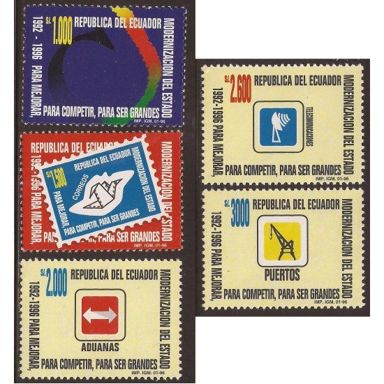 Ecuador 1358/62 1996 Modernización Cuerpos del Estado MNH Ecuador 1358/62 1996 Modernización Cuerpos del Estado MNH