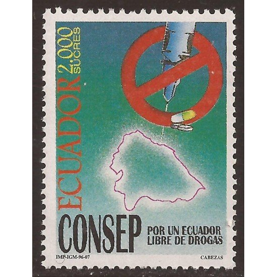 Ecuador 1365 1996 CONSEP Libre de drogas MNH Ecuador 1365 1996 CONSEP Libre de drogas MNH